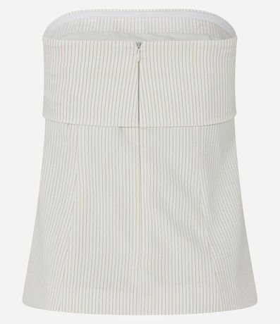 Blusa Sastrería con Escote Virado y Rayas de Tiza 6