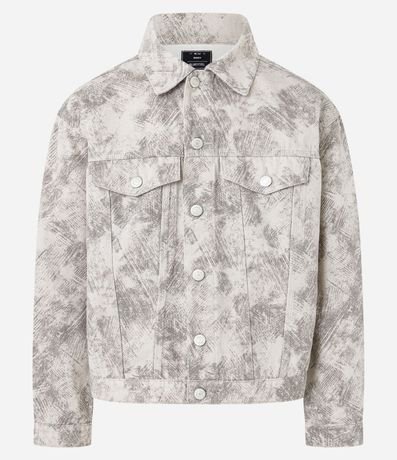 Campera Overboxy en Sarga con Estampa Abstracta 7