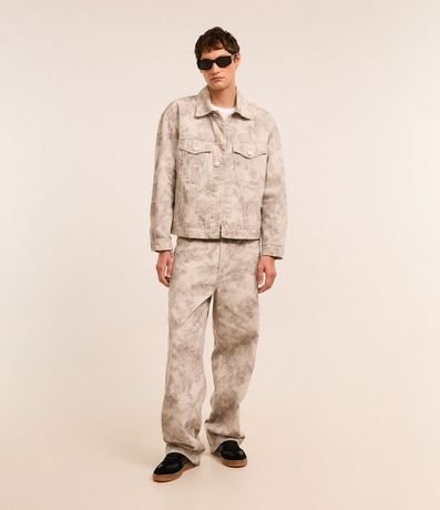 Campera Overboxy en Sarga con Estampa Abstracta 2