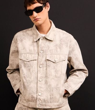 Campera Overboxy en Sarga con Estampa Abstracta 3