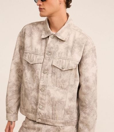 Campera Overboxy en Sarga con Estampa Abstracta 4