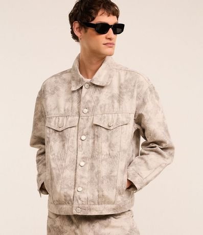 Campera Overboxy en Sarga con Estampa Abstracta 6