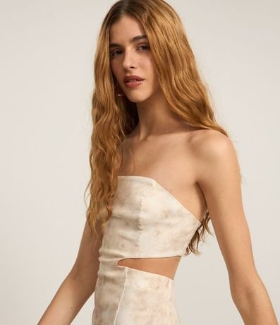 Vestido New Midi Sin Breteles con Estampa Manchada 3