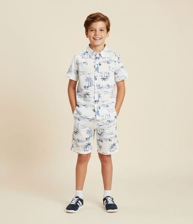 Camisa Infantil con Estampa Palmeras - Talle 5 a 14 años
