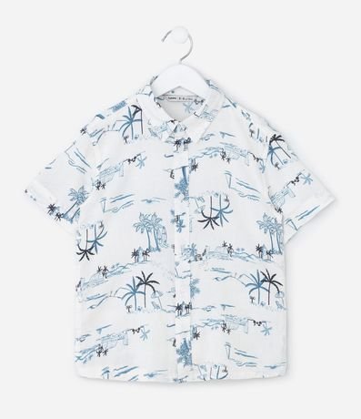 Camisa Infantil con Estampa Palmeras - Talle 5 a 14 años