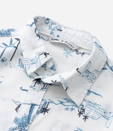 Camisa Infantil con Estampa Palmeras - Talle 5 a 14 años 4