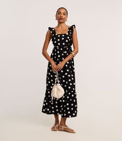 Vestido Evasê Largo en Airflow con Estampa de Lunares