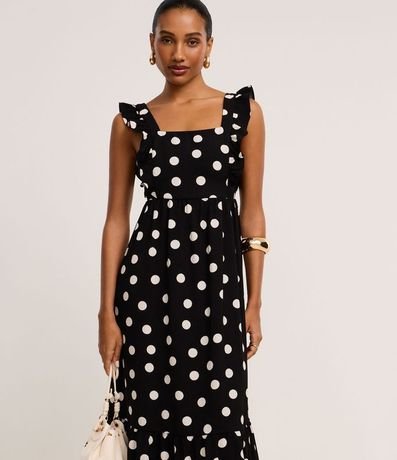 Vestido Evasê Largo en Airflow con Estampa de Lunares 2