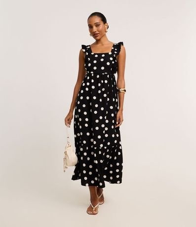 Vestido Evasê Largo en Airflow con Estampa de Lunares 3