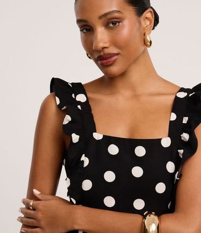 Vestido Evasê Largo en Airflow con Estampa de Lunares 4