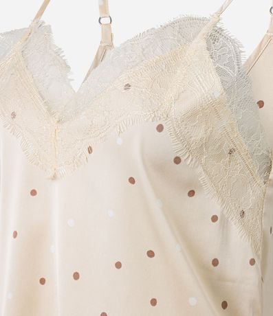 Pijama Short Doll en Satén de Lunares con Detalle de Encaje 6