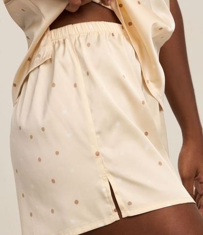 Pijama Short Doll en Satén de Lunares con Detalle de Encaje 3