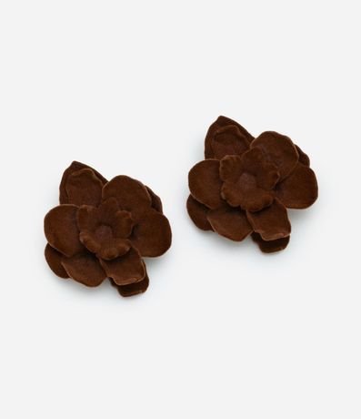 Caravana Botón en Gamuza con Forma de Flor 2