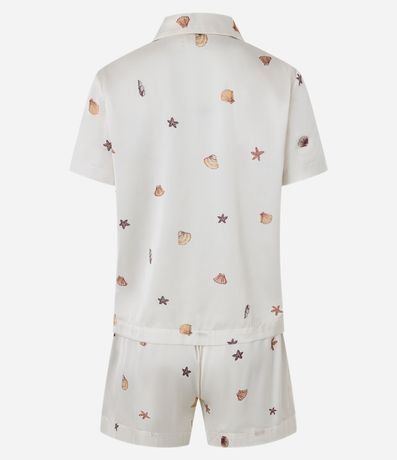 Pijama Short Doll Americano en Satén con Estampa de Caracolas 6