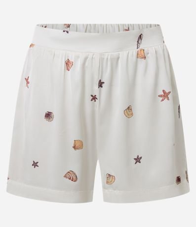 Pijama Short Doll Americano en Satén con Estampa de Caracolas 7