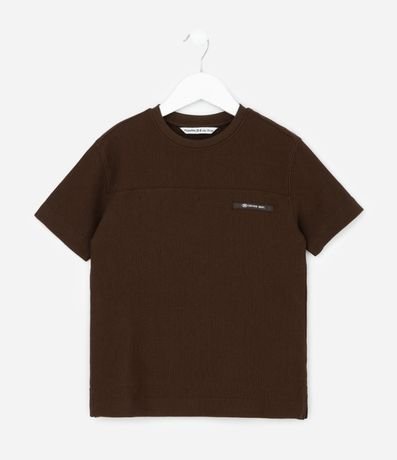 Remera Infantil Acanalada con Etiqueta Aplicada - Talle 5 a 14 años