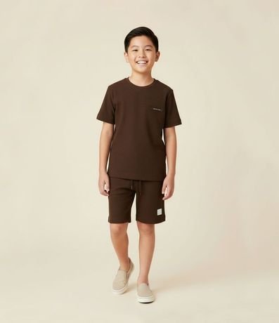 Bermuda Infantil en Algodón Liso con Etiqueta - Talle 5 a 14 años