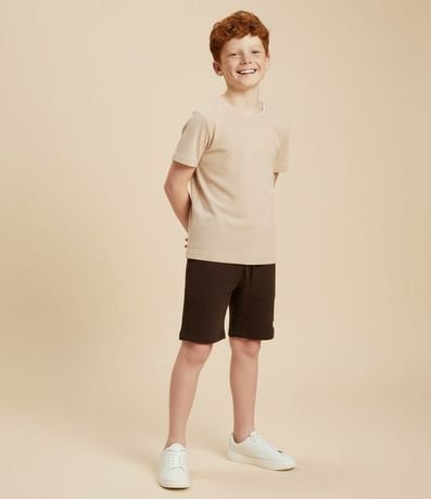 Bermuda Infantil en Algodón Liso con Etiqueta - Talle 5 a 14 años