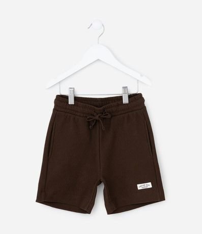 Bermuda Infantil en Algodón Liso con Etiqueta - Talle 5 a 14 años 2