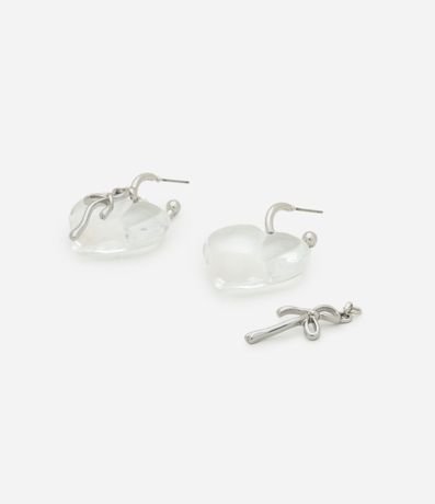 Caravana Aro con Lazo de Metal y Colgante Corazón 3