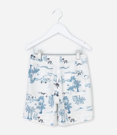 Bermuda Infantil de Baño en Viscolino con Estampa de Playa - Talle 5 a 14 años 2