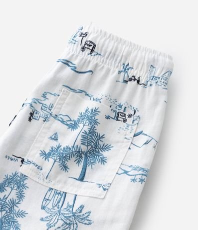 Bermuda Infantil de Baño en Viscolino con Estampa de Playa - Talle 5 a 14 años 6