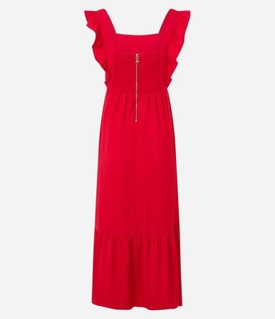 Vestido Largo Liso Sin Mangas con Volados 6