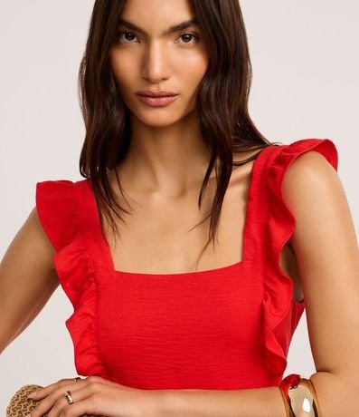 Vestido Largo Liso Sin Mangas con Volados 3