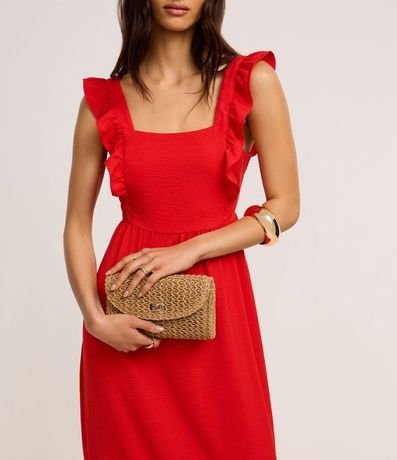 Vestido Largo Liso Sin Mangas con Volados 4