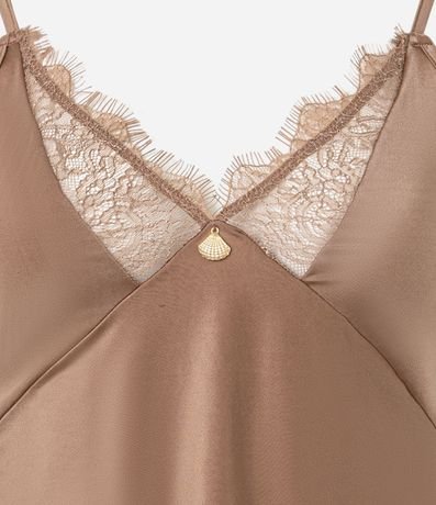 Pijama Short Doll en Microfibra Satinada con Detalle de Encaje 6