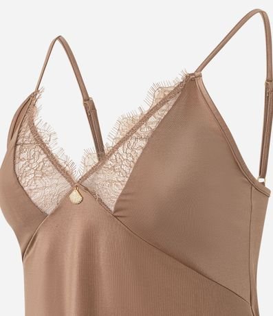 Pijama Short Doll en Microfibra Satinada con Detalle de Encaje 7