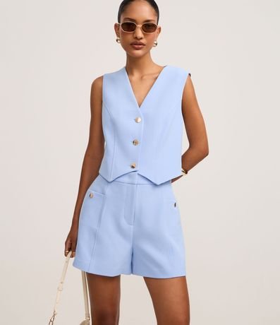 Short Sastre Cintura Alta con Bolsillos Laterales 2