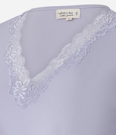 Pijama Capri en Microfibra con Encaje en el Escote V 4