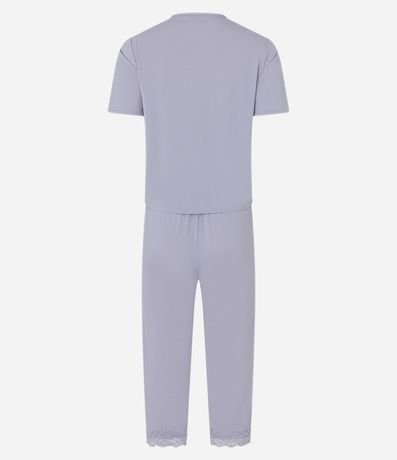 Pijama Capri en Microfibra con Encaje en el Escote V 5
