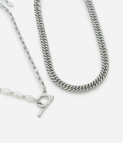 Collar Capas con Eslabones y Perla Artificial 1