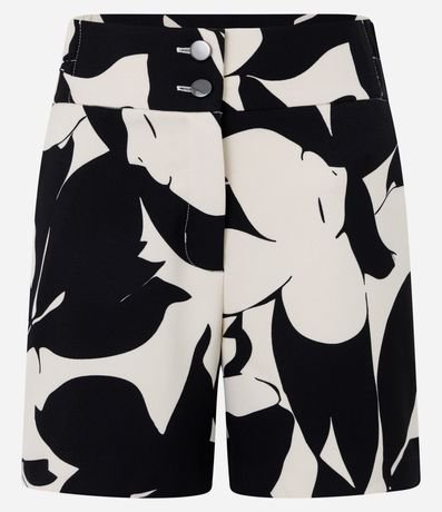 Short Recto Sastre Cintura Alta con Estampa Floral 5