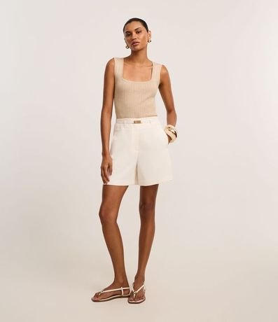 Short Reto Sastre con Cinturón Elástico Hebilla 2