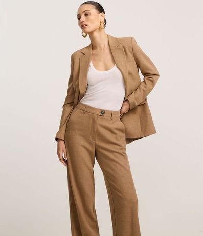 Pantalón Wide Leg Sastrería con Estampa de Cuadros Punteada 2