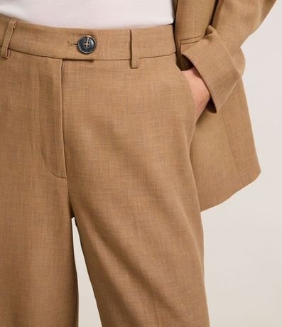 Pantalón Wide Leg Sastrería con Estampa de Cuadros Punteada 4