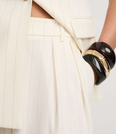 Pantalón Recto Sastre Cintura Alta en Viscosa con Rayas 4