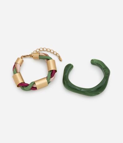 Kit 02 Pulseras de Cordas y Resina Rígida 1