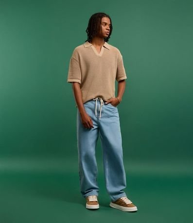 Pantalón Baggy Relaxed en Jeans con Cordón en la Cintura 3
