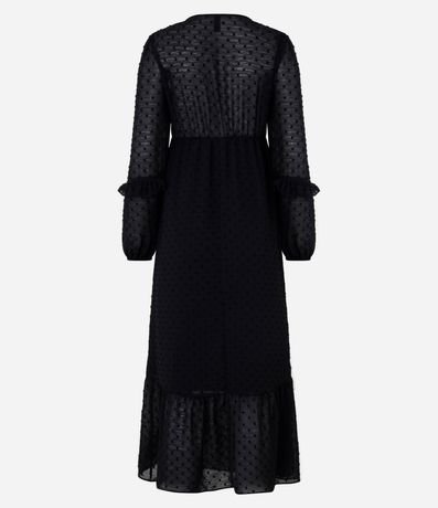 Vestido Long Midi en Crepé con Volado en la Parte Baja 2