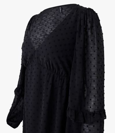 Vestido Long Midi en Crepé con Volado en la Parte Baja 3