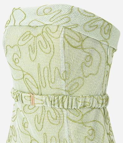 Blusa sin Bretel con Escote Virado y Bordado Bastrado 6