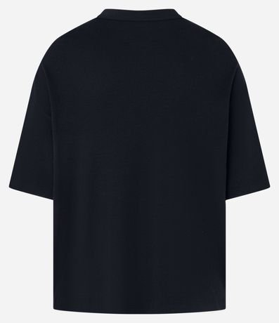 Remera Oversized en Algodón con Textura y Lettering Gothic 7