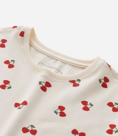 Remera corta Infantil con Estampa Cerezas - Talle 5 a 14 años 4