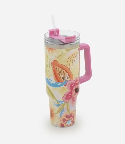 Vaso Térmico en Metal con Estampa Tropical