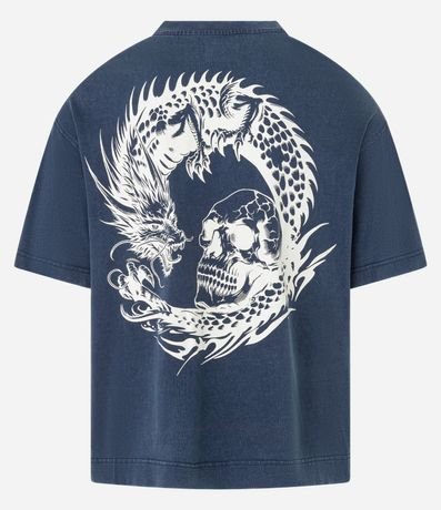 Remera Boxy en Malhão con Estampa Oriental y Lettering Dowfall 6