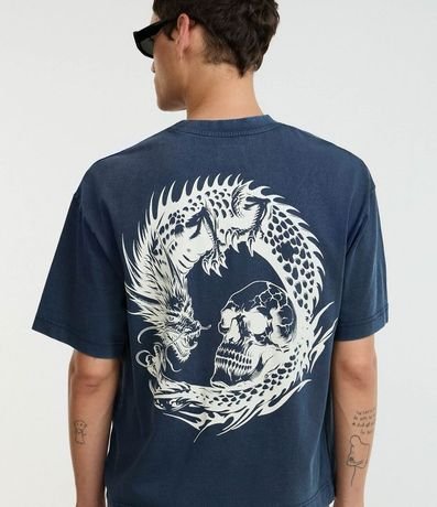 Remera Boxy en Malhão con Estampa Oriental y Lettering Dowfall 3